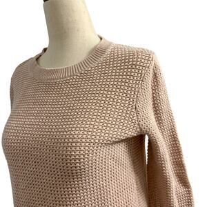Dakini Pedal Pink Knit Crewneck Sweater Size Small Zippers Lightweight